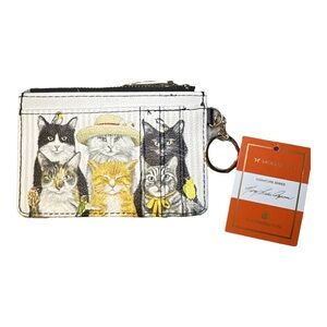 Mary Lake Thompson Cats Keychain Slim Wallet Card ID Holder NWT